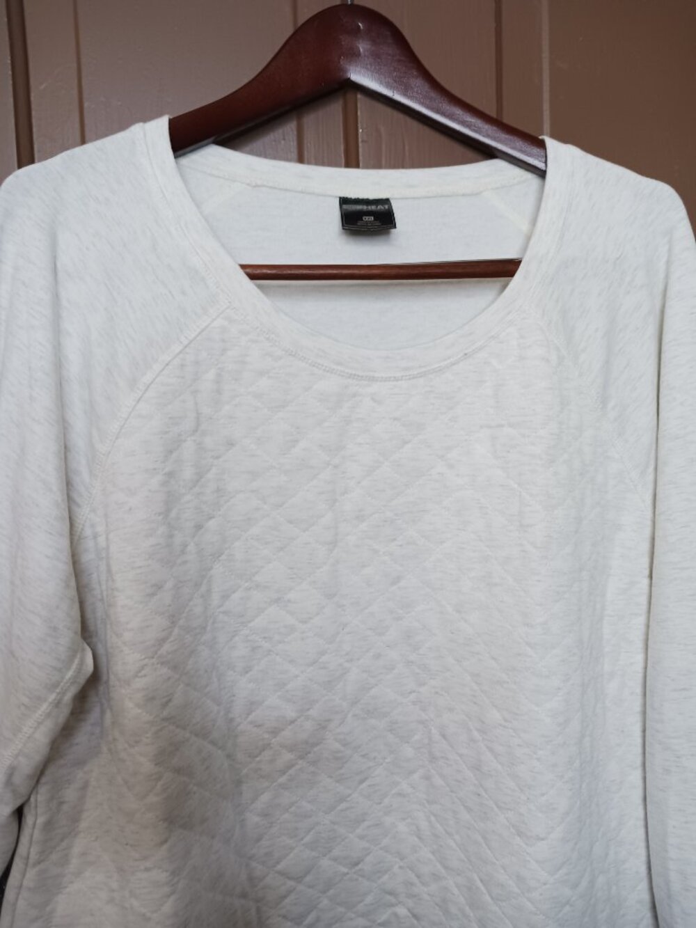 32 Degrees Heat Top Quilted Crew Neck Sweatshirt Plus XXL Shirt Diamond Stitch